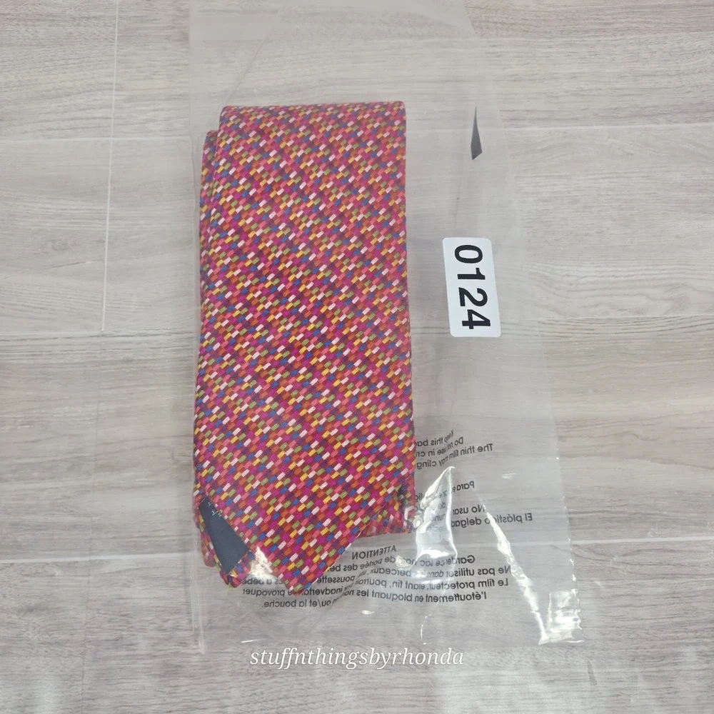 Charles Tyrwhitt‎ Made In England Colorful Woven 100% Silk Tie 58